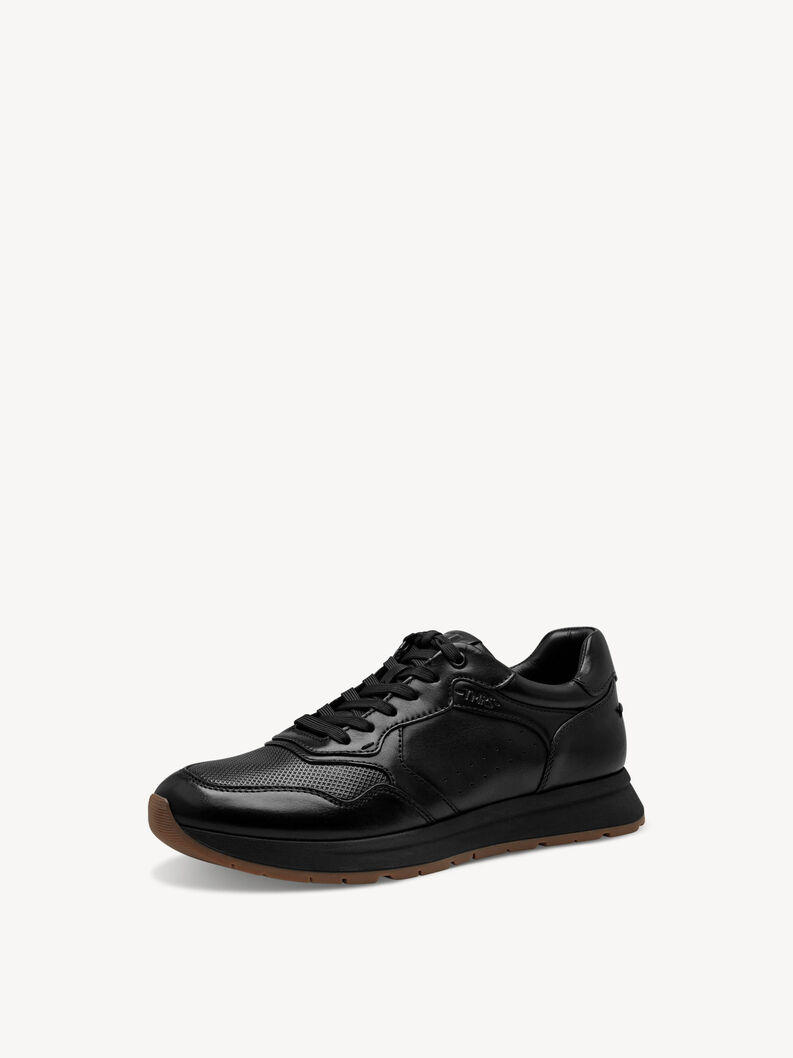 Leather Sneaker - black, BLACK, hi-res
