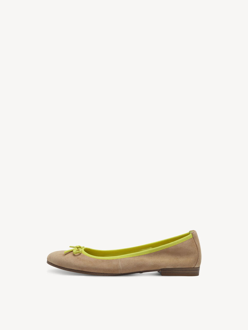 Leren Ballerina - beige, TAN COMB, hi-res