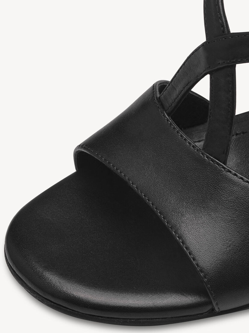 Leren Sandaaltje - zwart, BLACK, hi-res