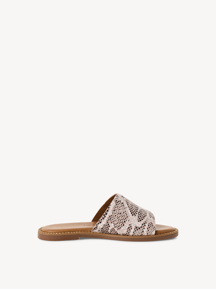 Leren Slipper - beige, BEIGE SNAKE, hi-res
