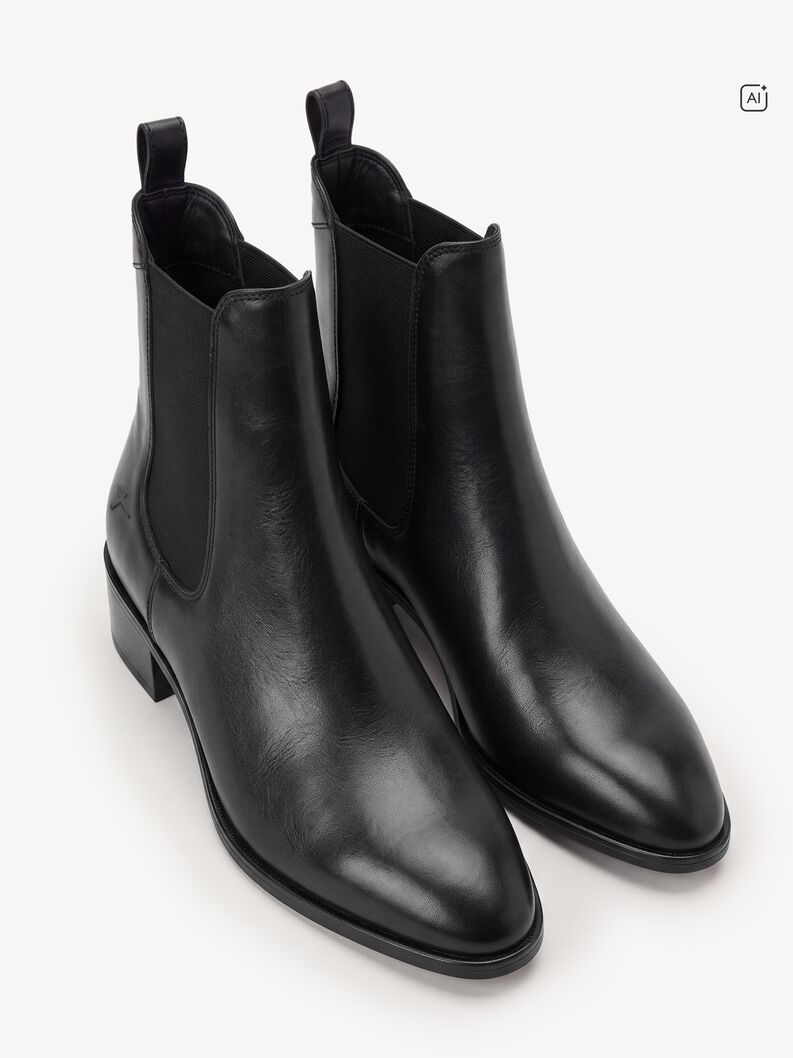 Leder Chelsea Boot - schwarz, BLACK, hi-res