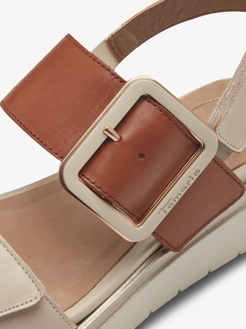 Leren Sandaaltje - beige, IVORY COMB, hi-res