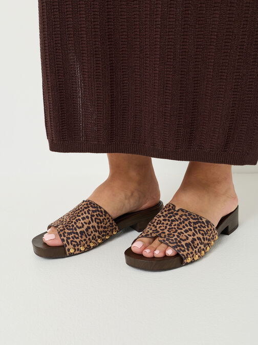 Ciabatte, COGNAC LEOPARD, hi-res