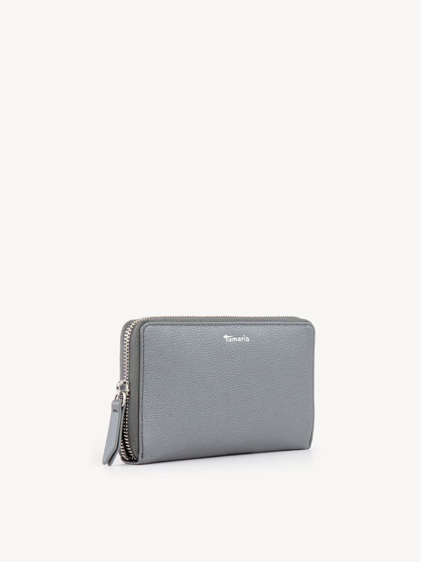 Leren Portemonnee - zilver, darksilver, hi-res