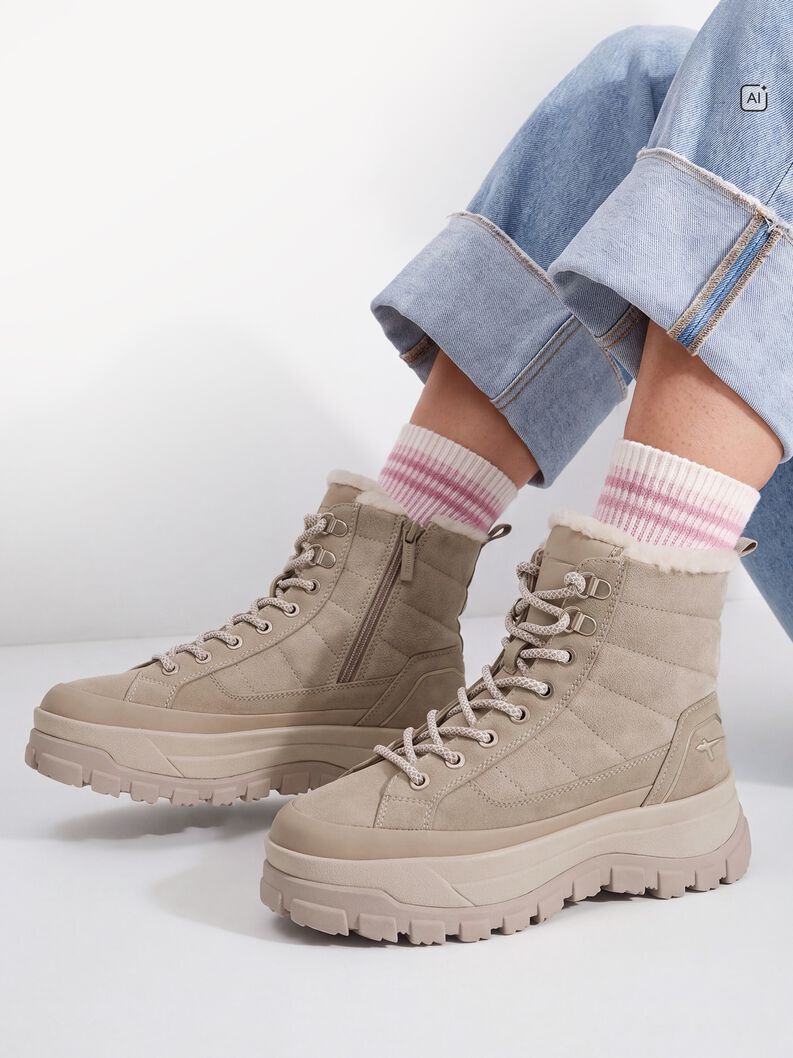 Bootie - beige warm lining, TAUPE, hi-res