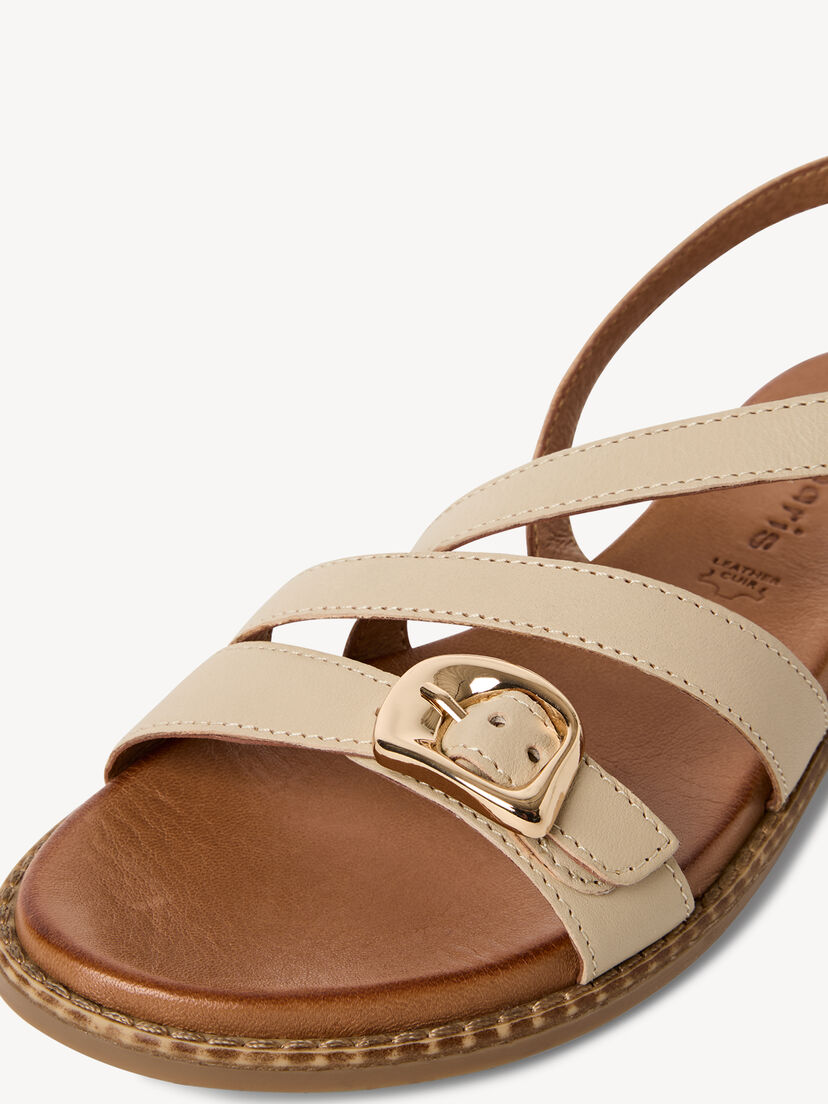 Leren Sandaal - beige, 418, hi-res