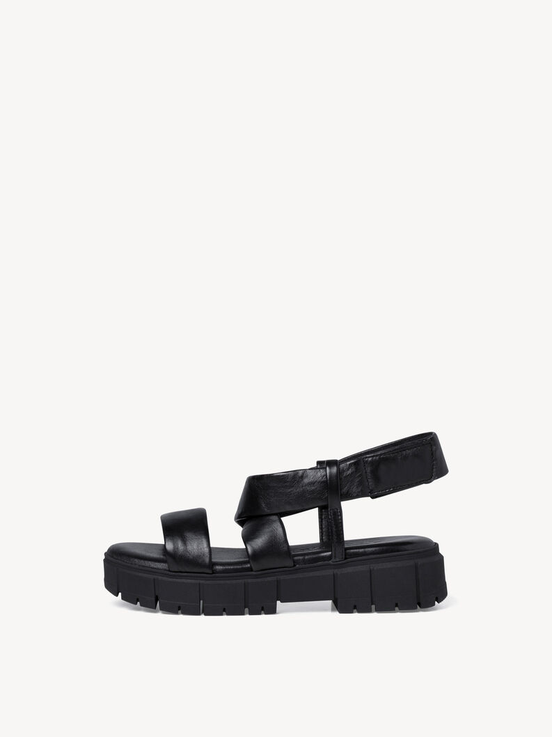 Kožené sandálky - černá, BLACK LEATHER, hi-res