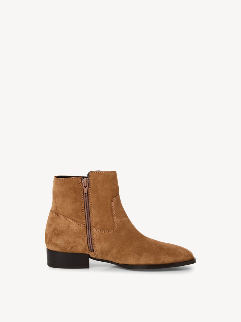 Leren Enkellaarsje - bruin, cognac, hi-res