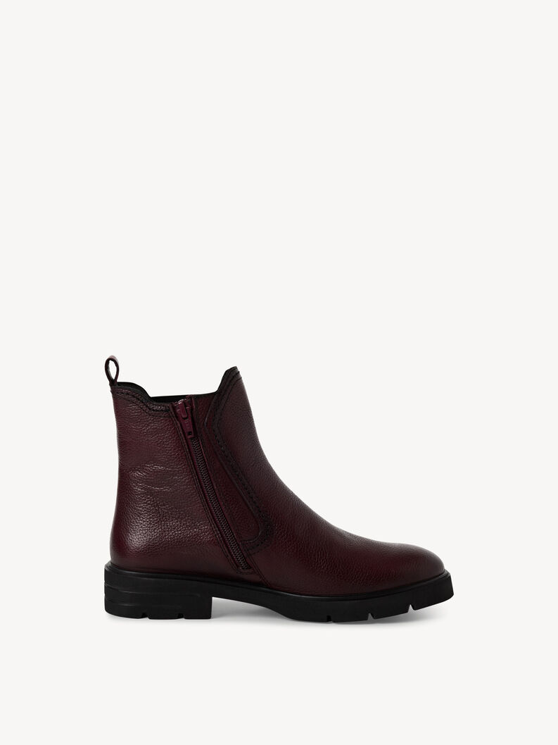 Leder Chelsea Boot - rot, MERLOT, hi-res
