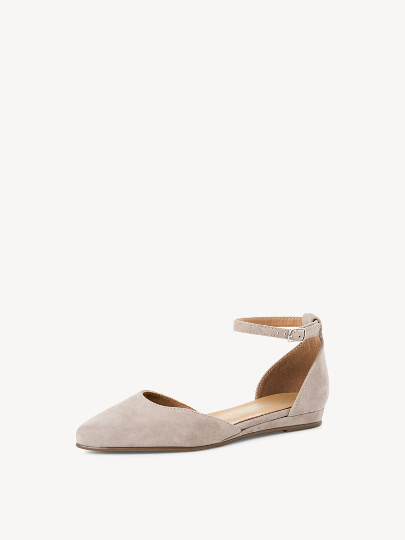 Leren Ballerina - beige, TAUPE, hi-res