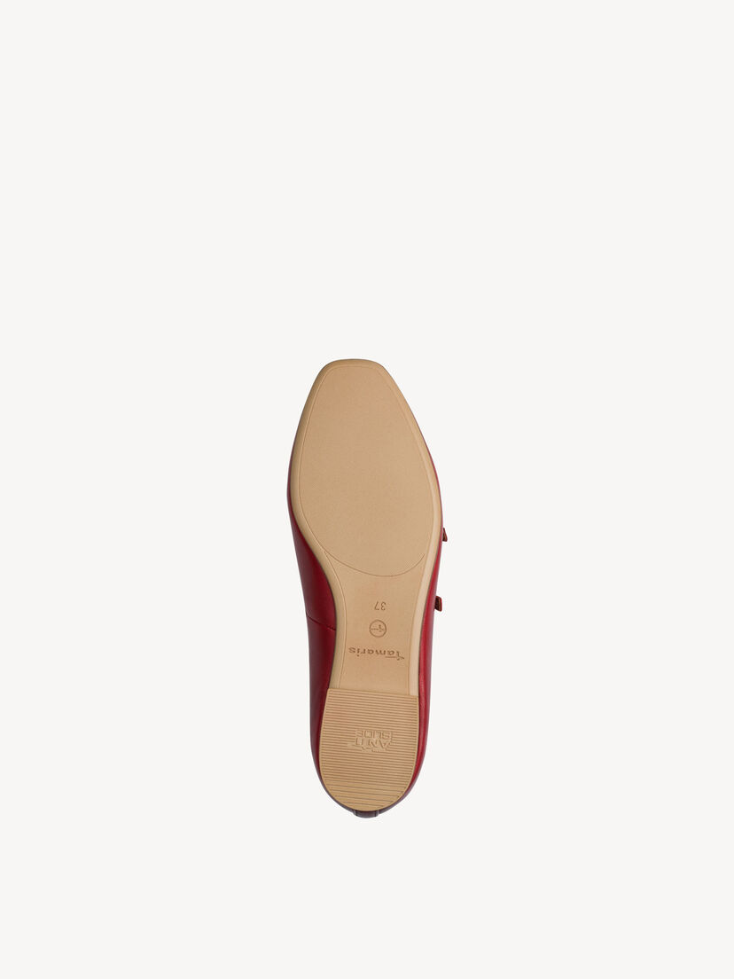 Leren Ballerina - rood, RED, hi-res