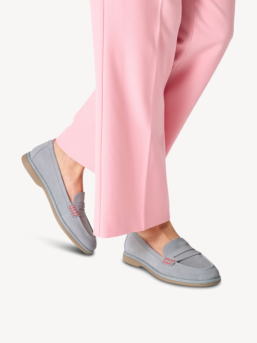 Leren Instappers - blauw, LIGHT BLUE, hi-res