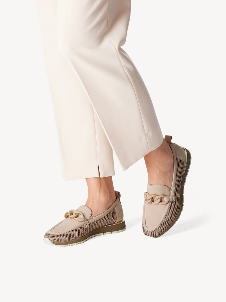 Slipper en cuir - beige, IVORY COMB, hi-res