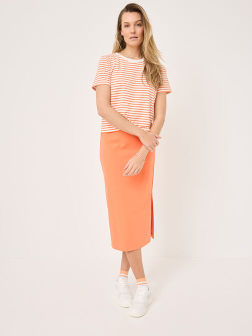 T-Shirt, Nasturtium / Bright White Stripe, hi-res