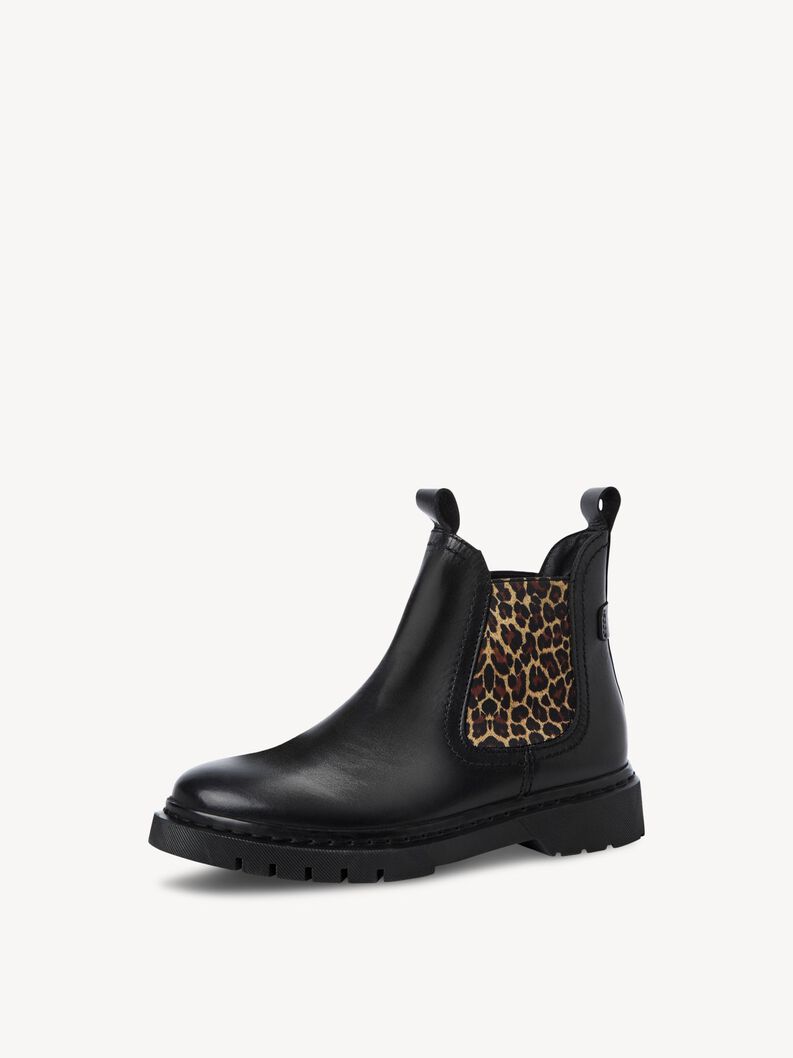 Bottine Chelsea en cuir - noir, BLACK/LEOPARD, hi-res