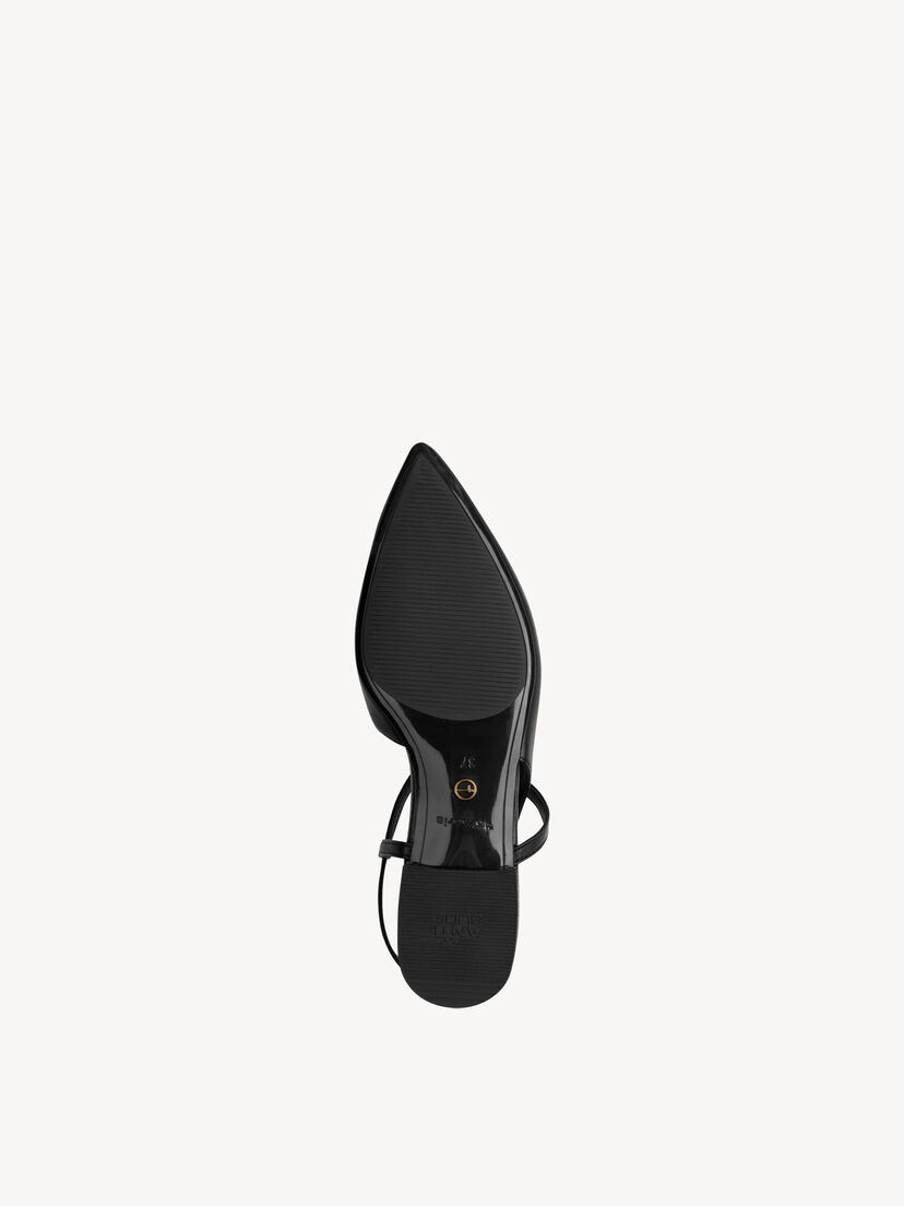 Leren Slingpumps - zwart, BLACK, hi-res