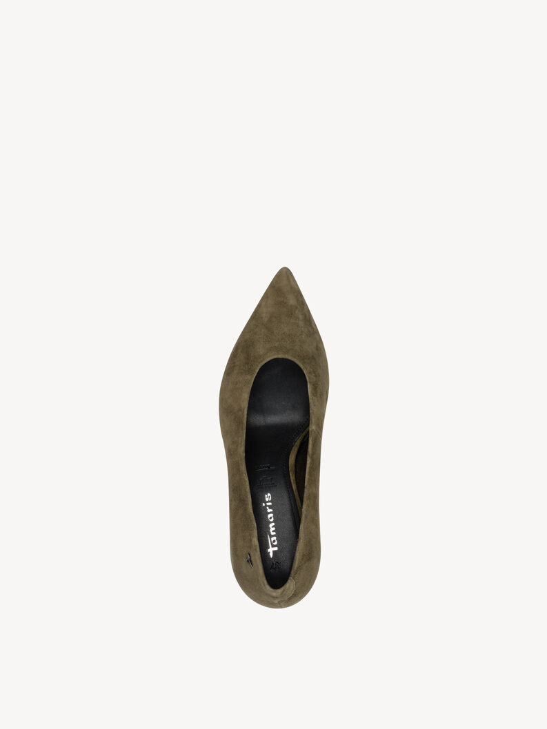 Escarpin en cuir - vert, OLIVE, hi-res