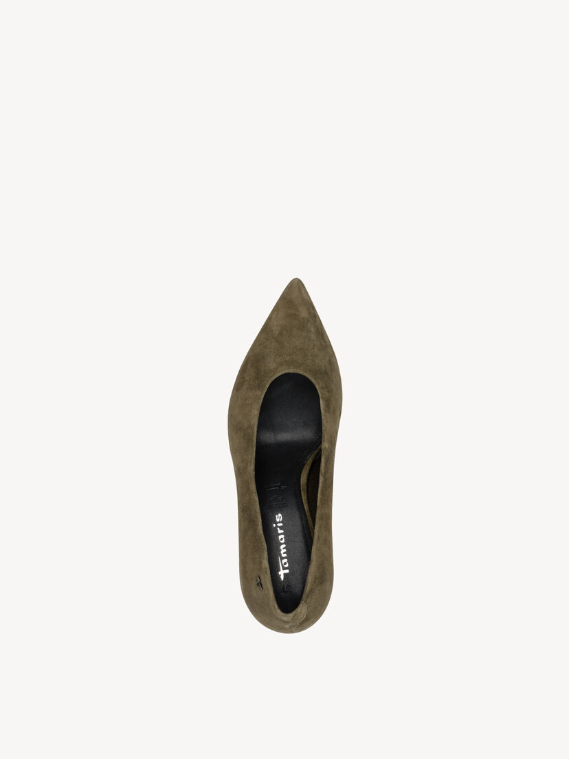 Leren Pumps - groen, OLIVE, hi-res