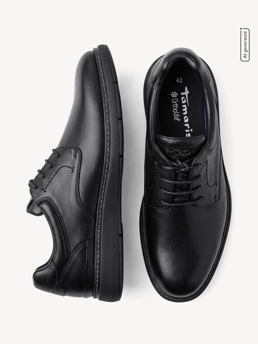 Halbschuh, BLACK LEATHER, hi-res