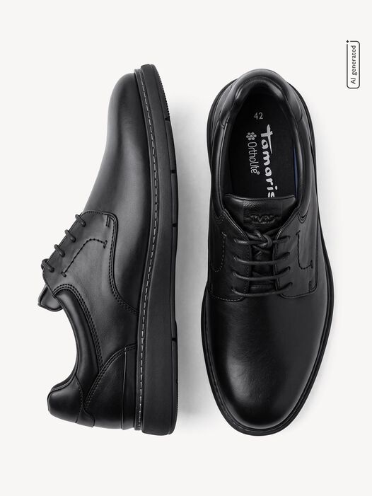 Lage schoen, BLACK LEATHER, hi-res