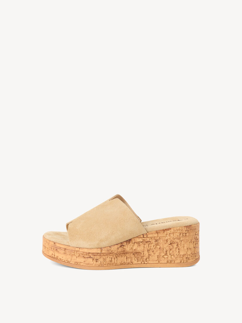 Leren Slipper - beige, BEIGE SUEDE, hi-res