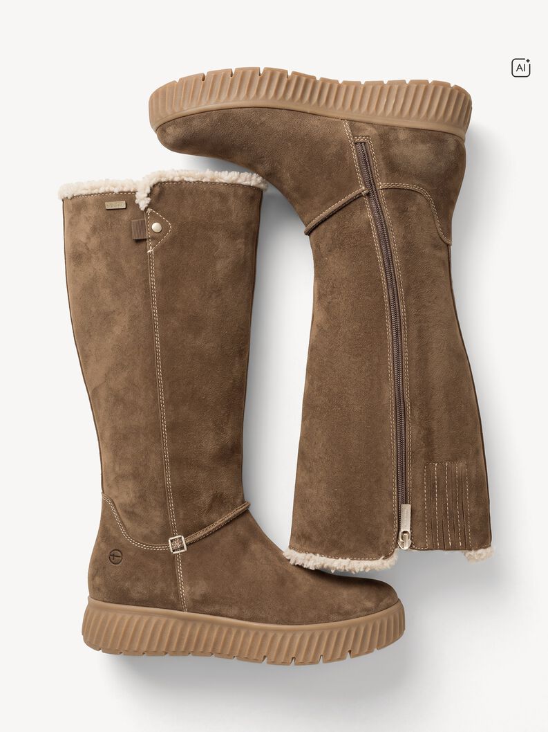 Bottes en cuir - marron doublure chaude, CAPPUCCINO, hi-res