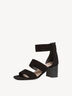 Leather Heeled sandal - black, BLACK SUEDE, hi-res