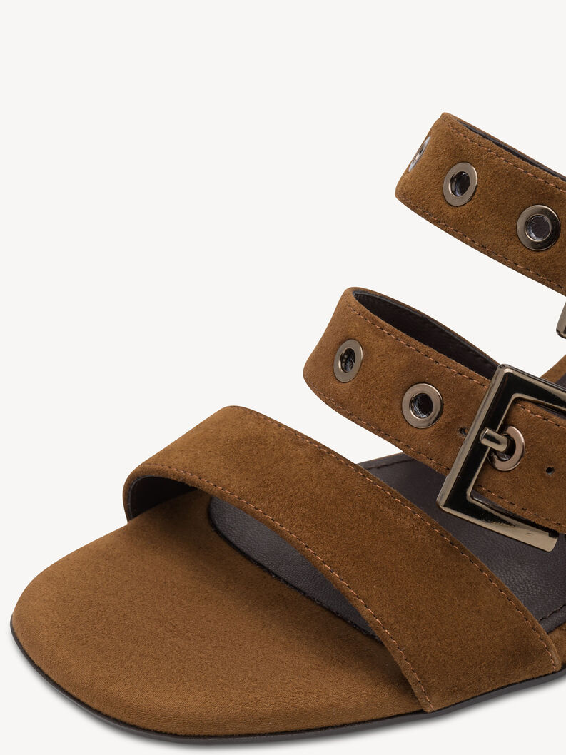 Lederpantolette - braun, COGNAC, hi-res