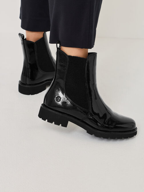 Chelsea boot, BLACK PATENT, hi-res