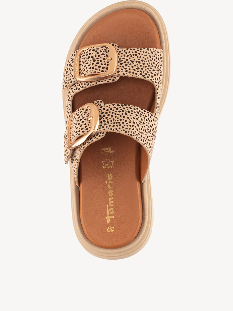 Lederpantolette - beige, BEIGE COMB, hi-res