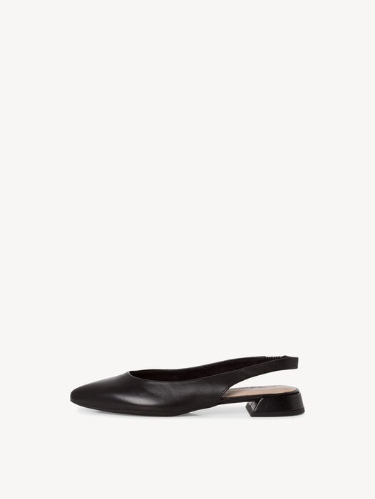 Slingpumps, BLACK LEATHER, hi-res