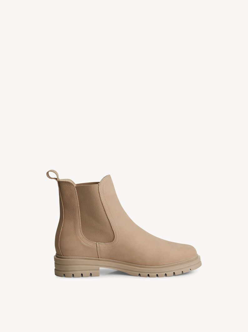 Bottine Chelsea en cuir - beige, TAUPE, hi-res