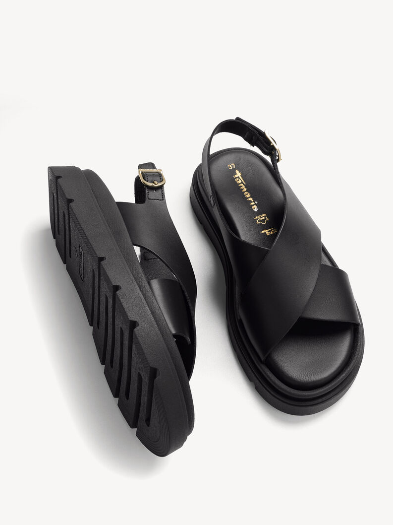 Sandalette, BLACK LEATHER, hi-res