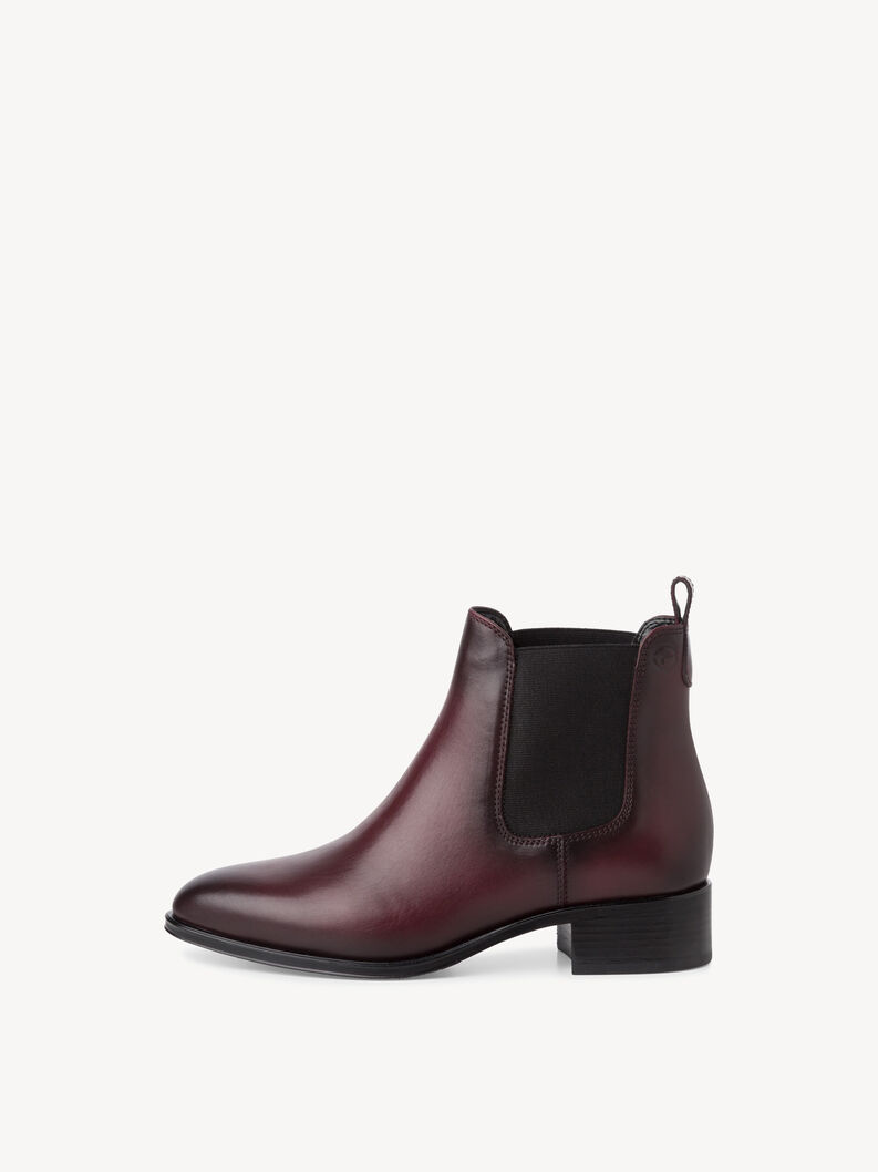 Leren Chelseaboot - rood, MERLOT, hi-res