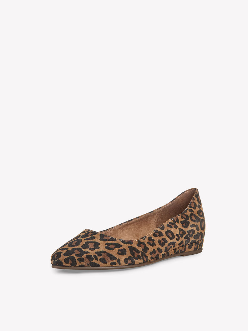 Ballerine en cuir - marron, LEOPARD, hi-res