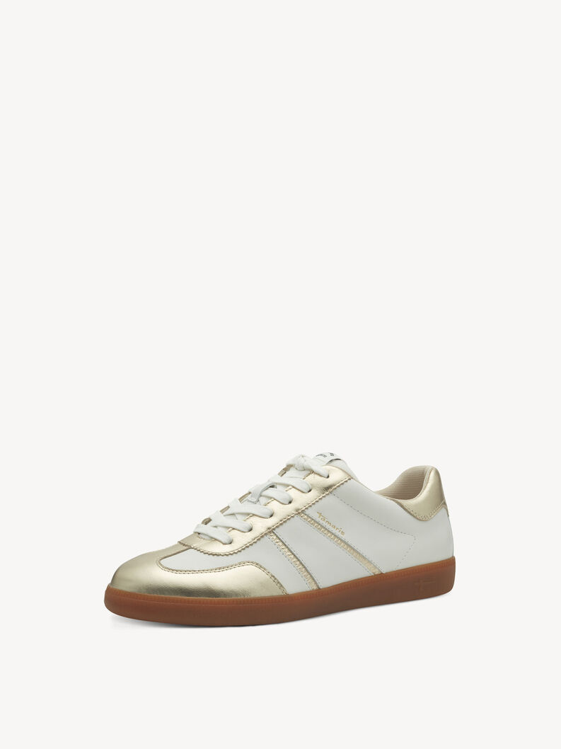 Sneaker - hvid, OFFWHITE/GOLD, hi-res