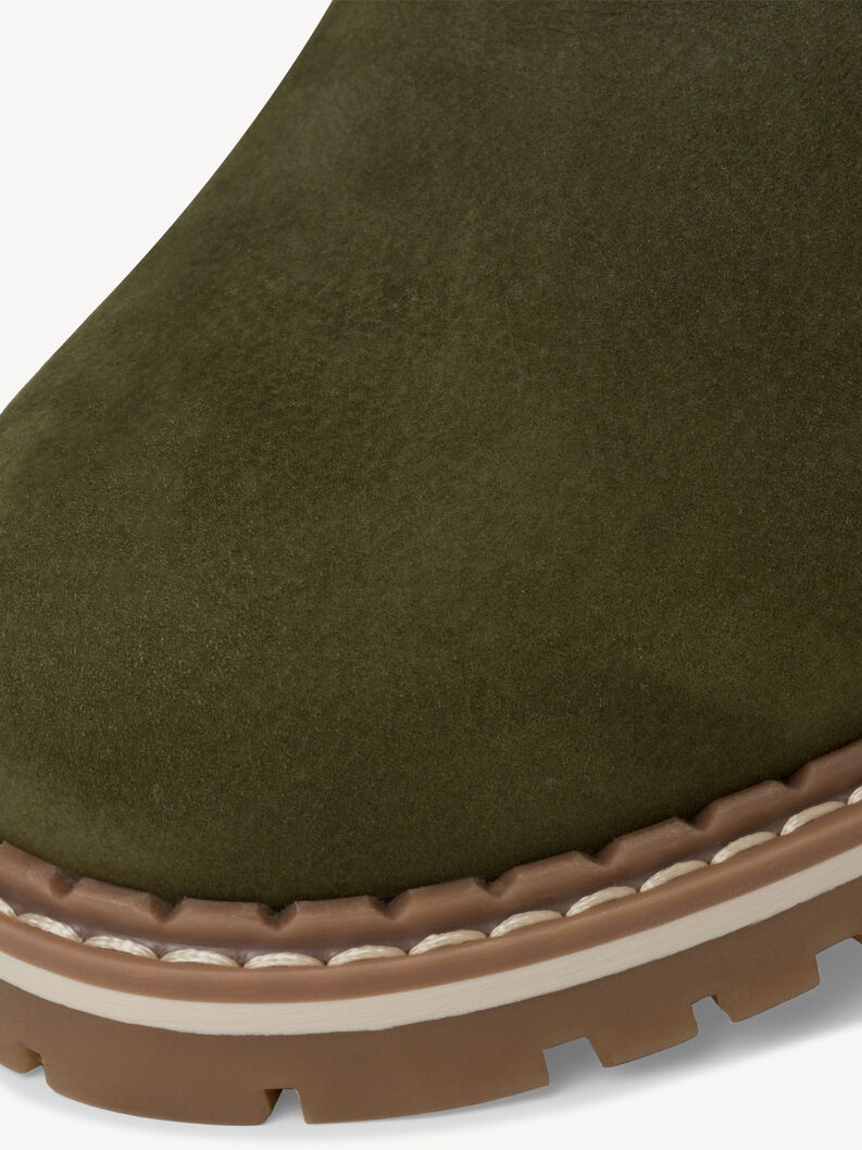 Leather Bootie - green warm lining, OLIVE, hi-res