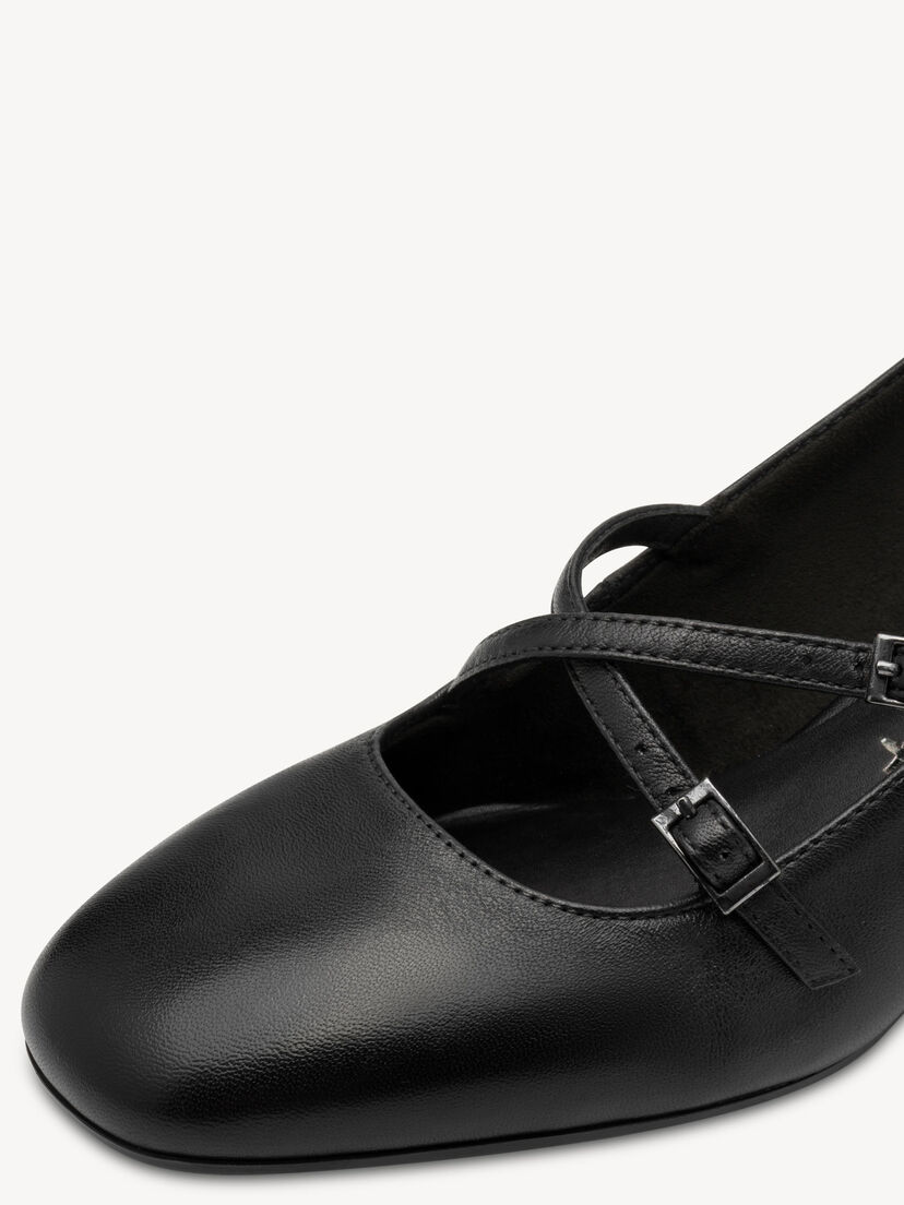Leren Slingpumps - zwart, BLACK LEATHER, hi-res
