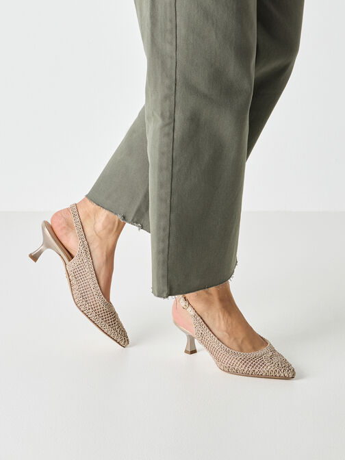 Slingpumps, LIGHT GOLD, hi-res