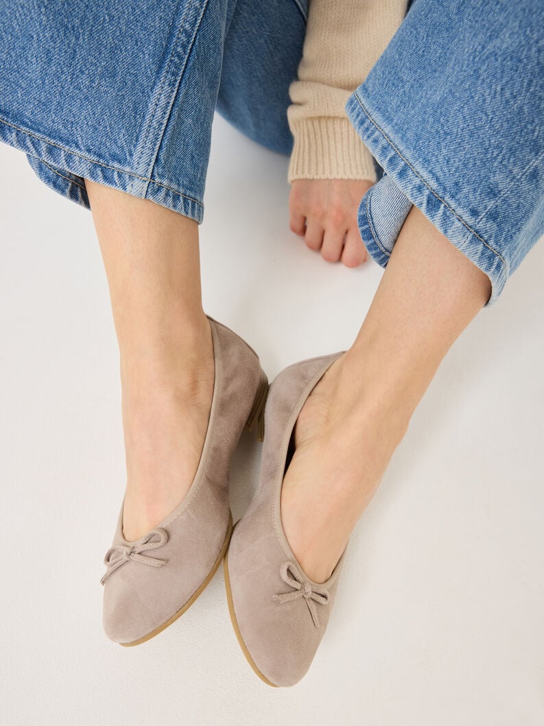 Ballerine en cuir - beige, TAUPE, hi-res