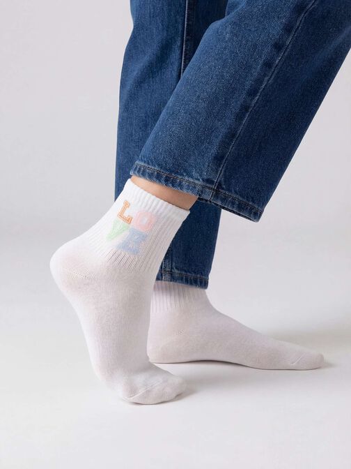 Socks 2-pack, white/white, hi-res