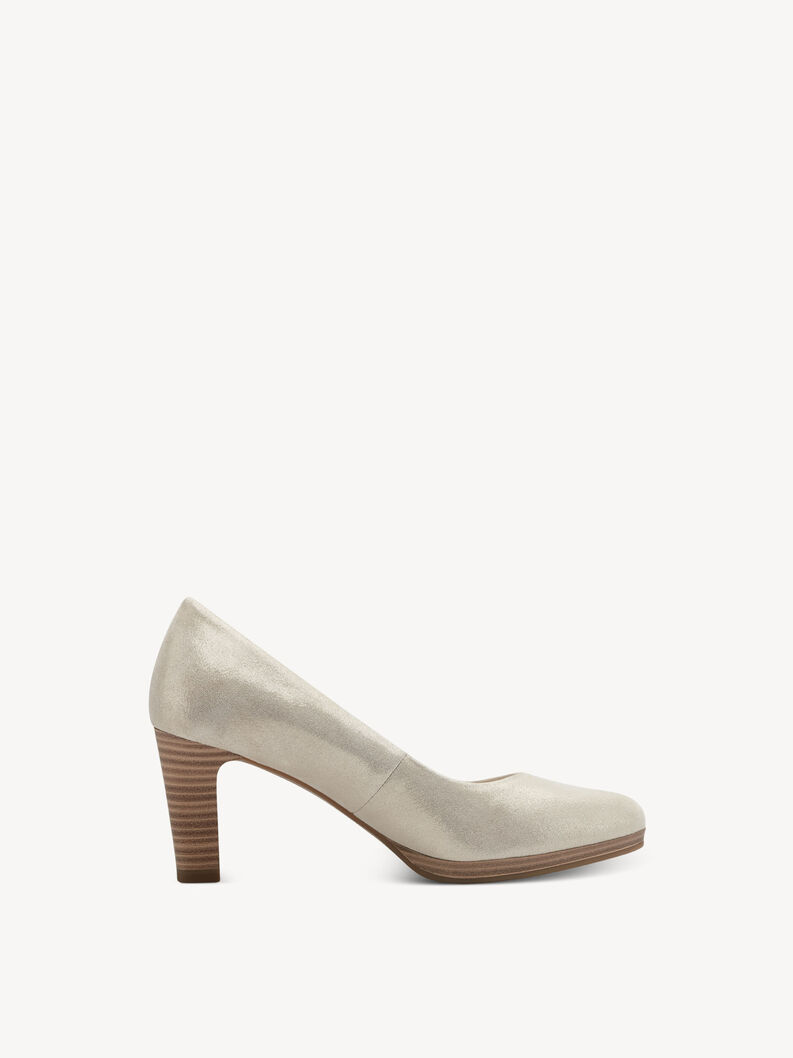 Escarpin en cuir - beige, CHAMPAGNE, hi-res