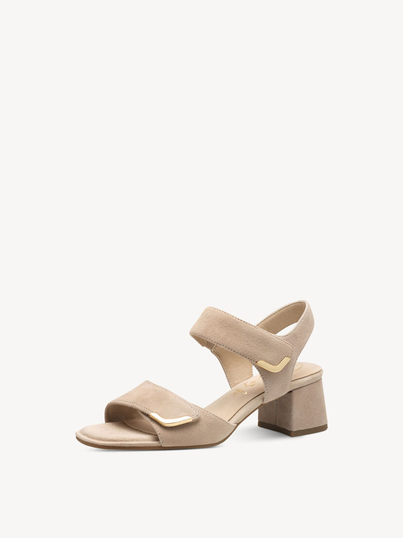 Leren Sandaaltje - bruin, BEIGE SUEDE, hi-res