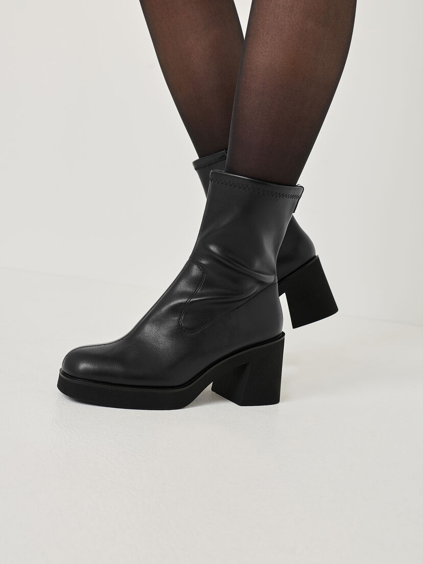 Enkellaarsje - zwart, BLACK, hi-res