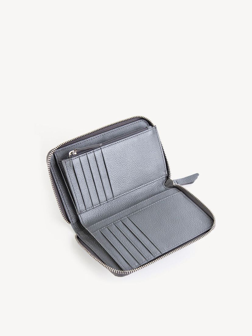 Leren Portemonnee - zilver, darksilver, hi-res