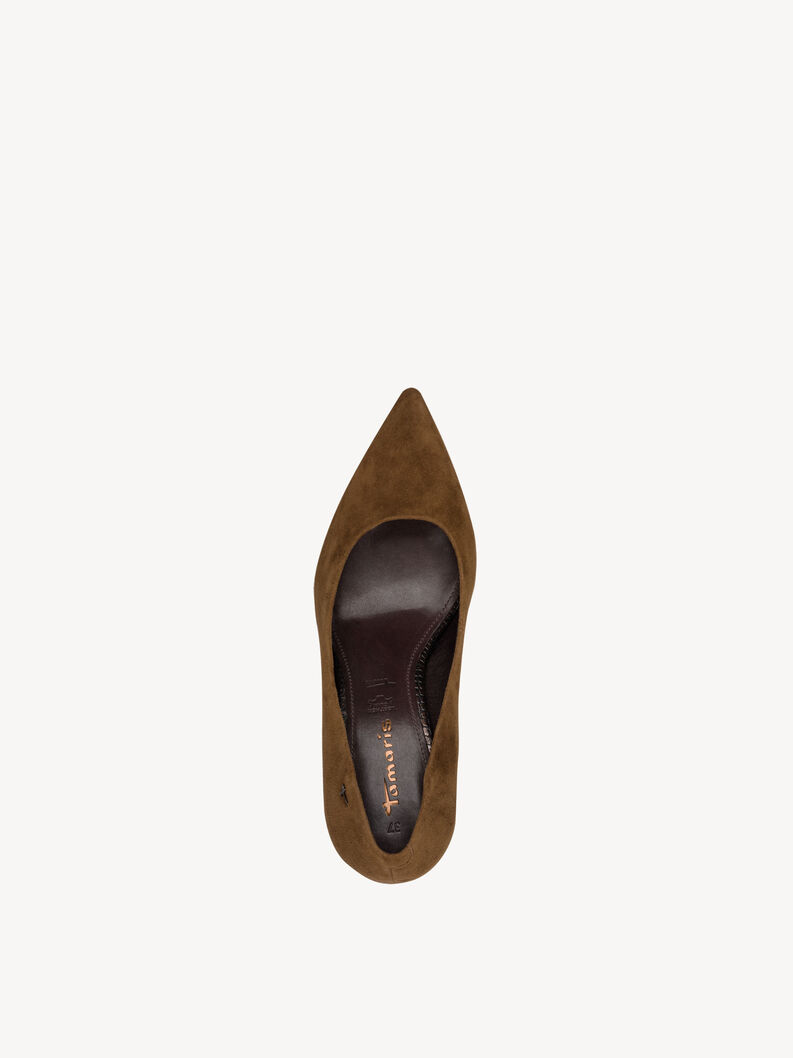 Escarpin en cuir - marron, COGNAC COMB, hi-res