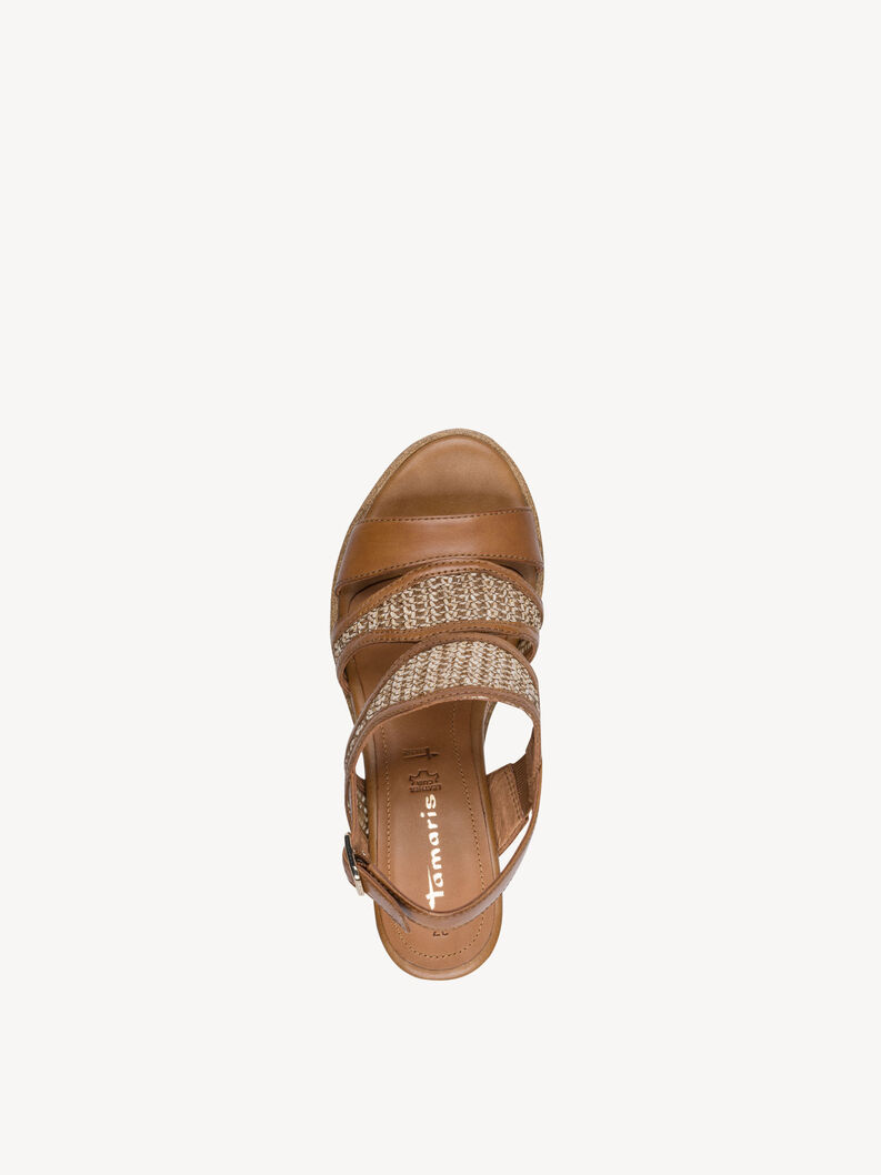 Heeled sandal, COGNAC, hi-res