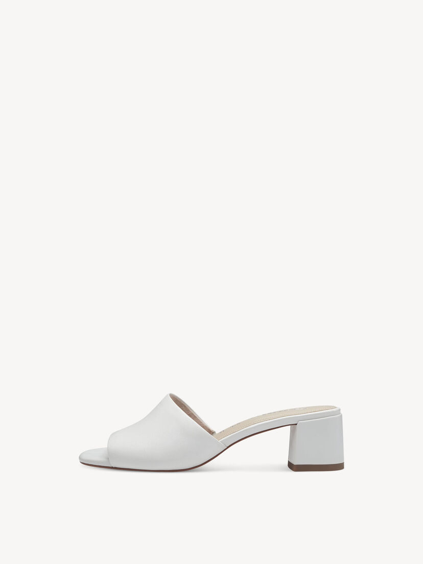 Leren Slipper - wit, WHITE, hi-res