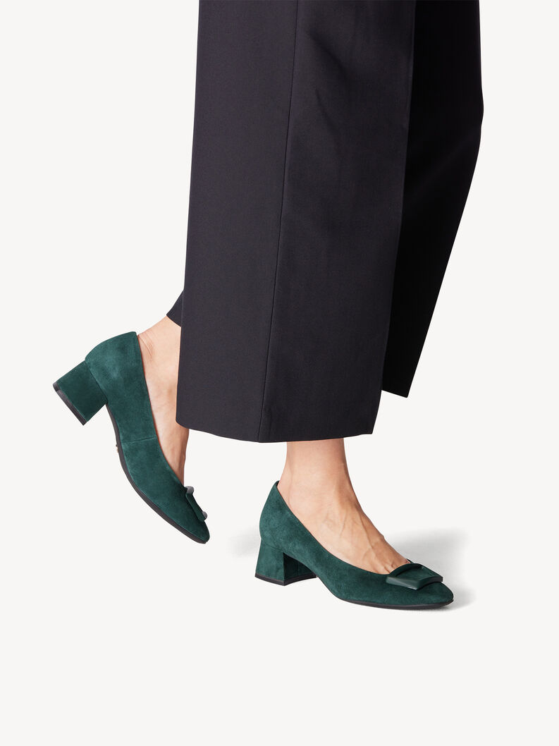 Leather Pumps - green, GREEN SUEDE, hi-res