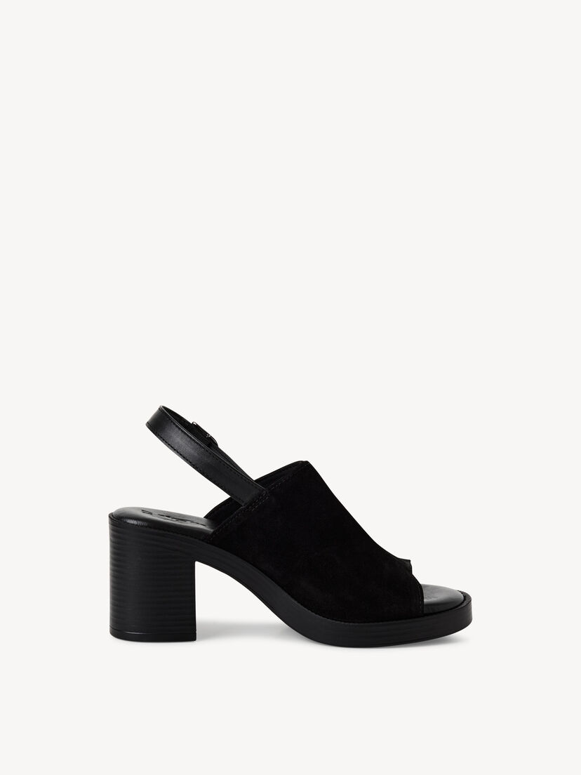 Leren Sandaaltje - zwart, BLACK, hi-res